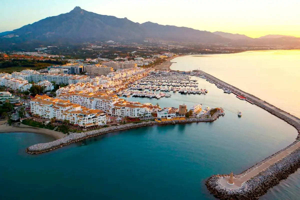Marbella harbour with yachts