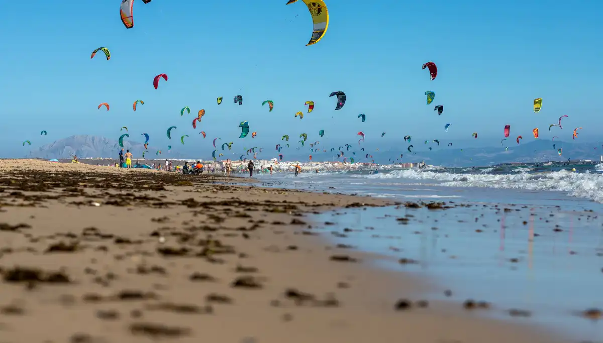 Tarifa coastline where Atlantic meets Mediterranean