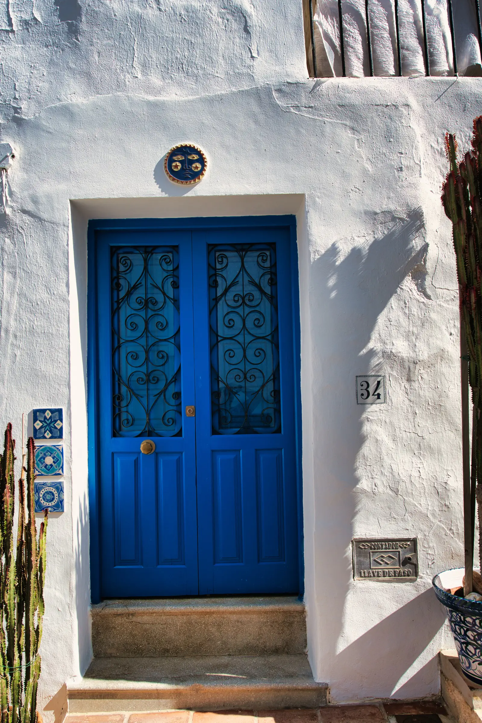 Iconic blue door in Frigiliana
