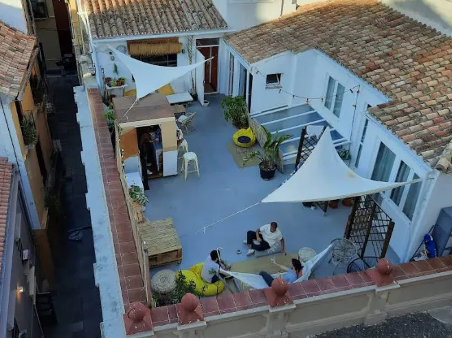 Urban Jungle Hostel eco-friendly rooftop terrace in Malaga's Old Town