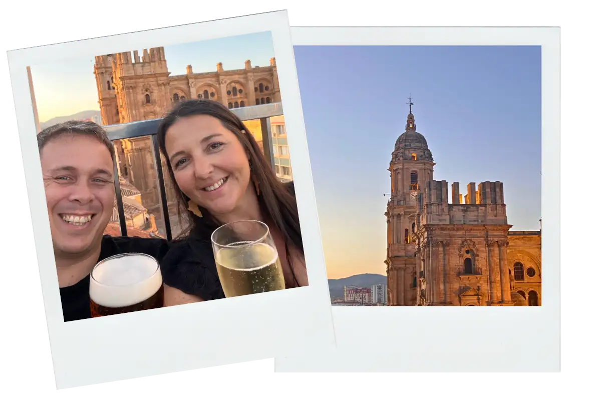 Polaroid sunset rooftop bar