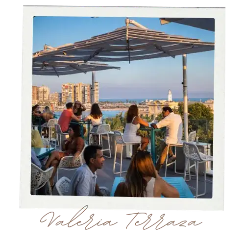 Room Mate Valeria rooftop bar with pool and port views