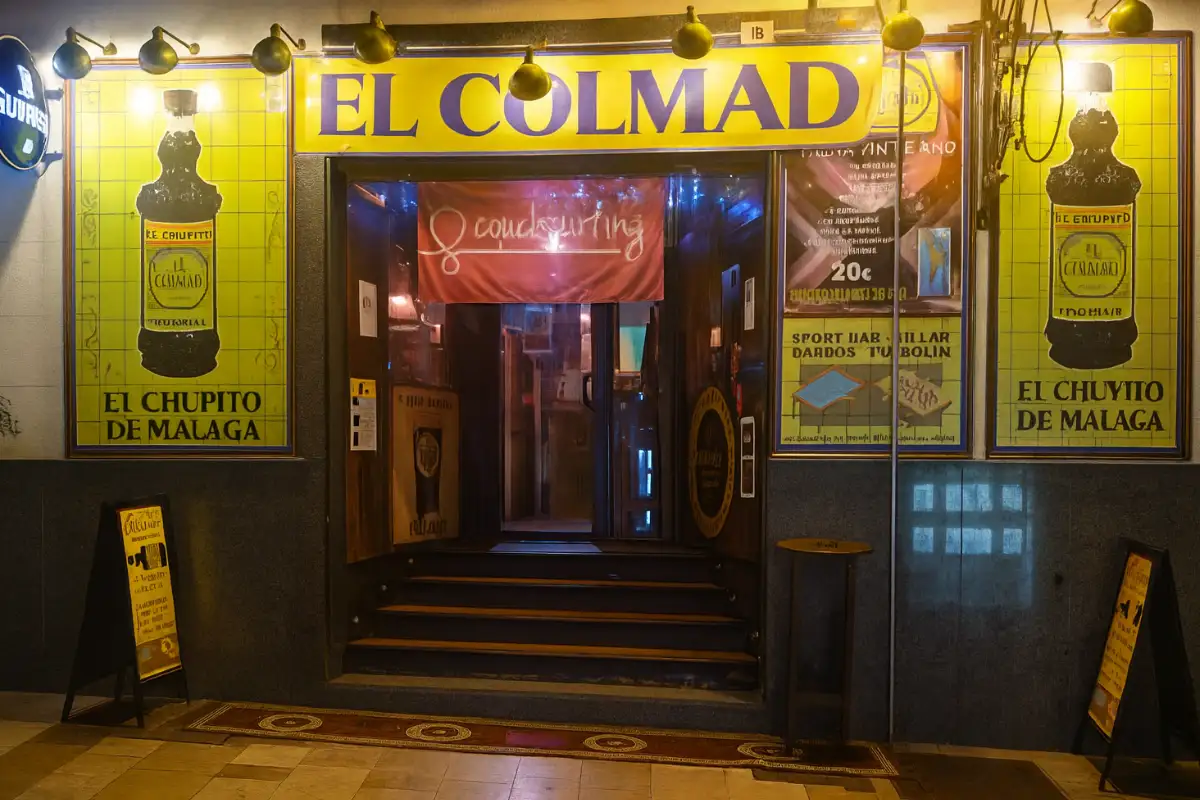 The entrance to El Colmao pub in Malaga Old Town.
