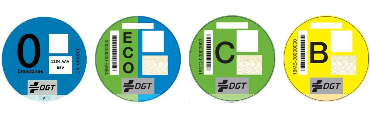 The four DGT environmental stickers