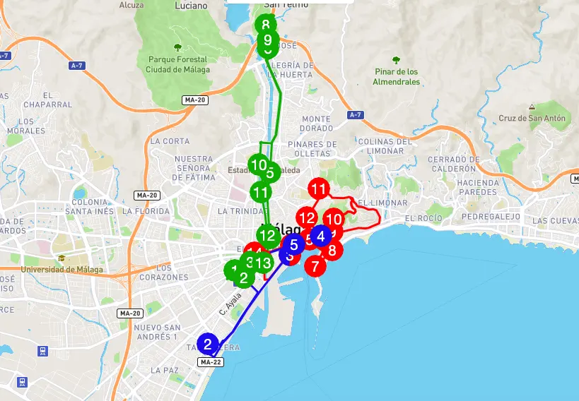 hop on hop off bus routes malaga