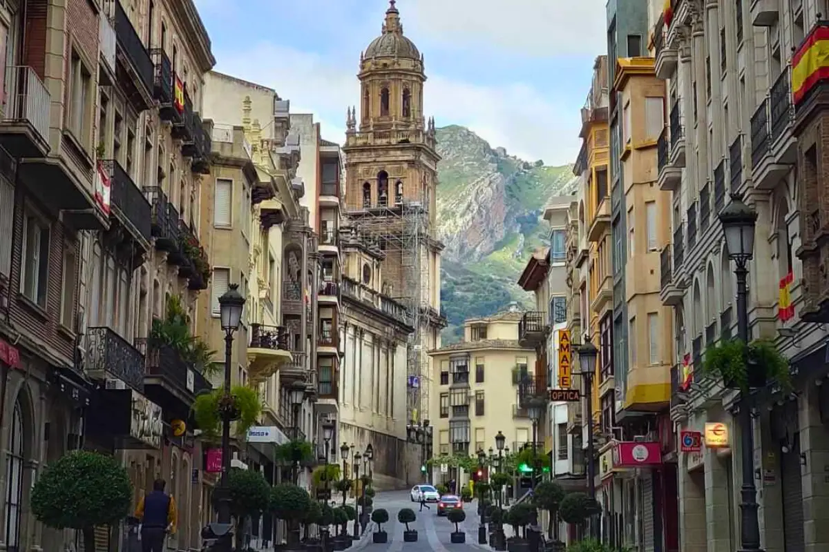 Colourful painted signs and decorative tiles in the Santa Cruz Jewish Quarter, Jaén