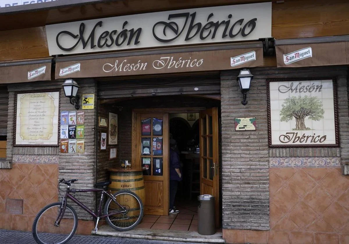 The entrance to Meson Iberico restaurant in malaga .
