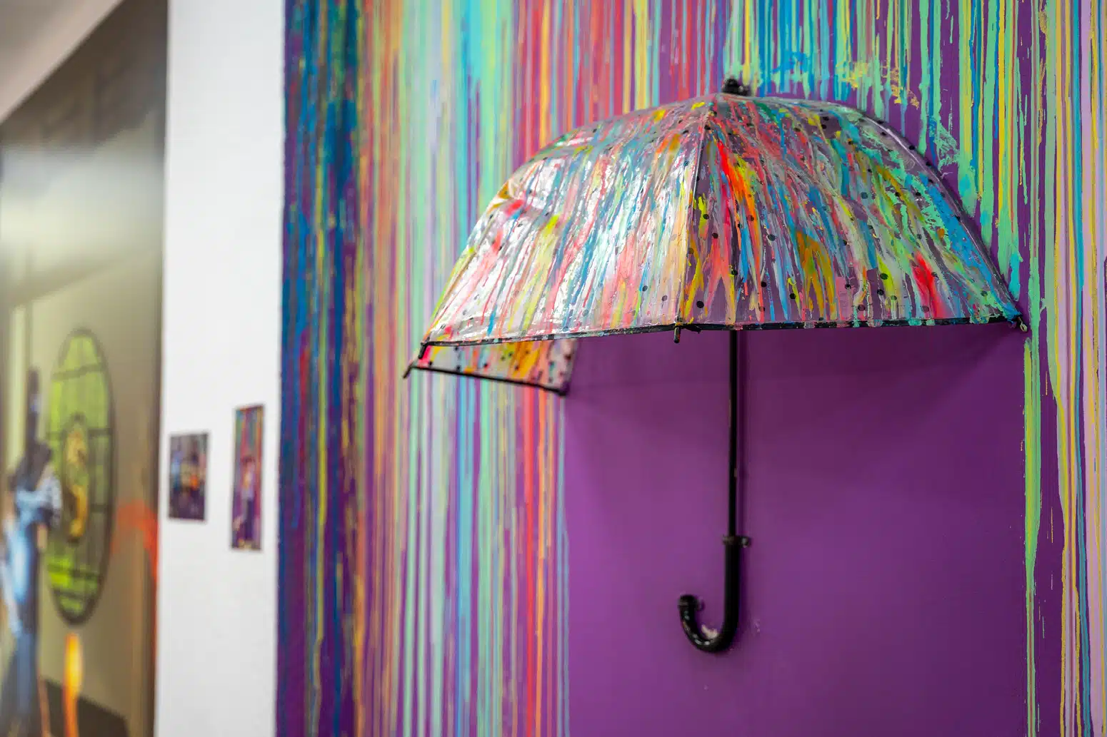 Optical illusion room with mirrors and shadow art at the Imagination Museum Malaga