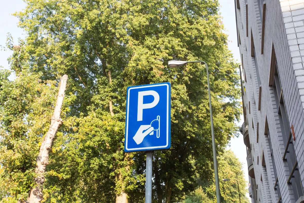 Blue parking sign in Nerja