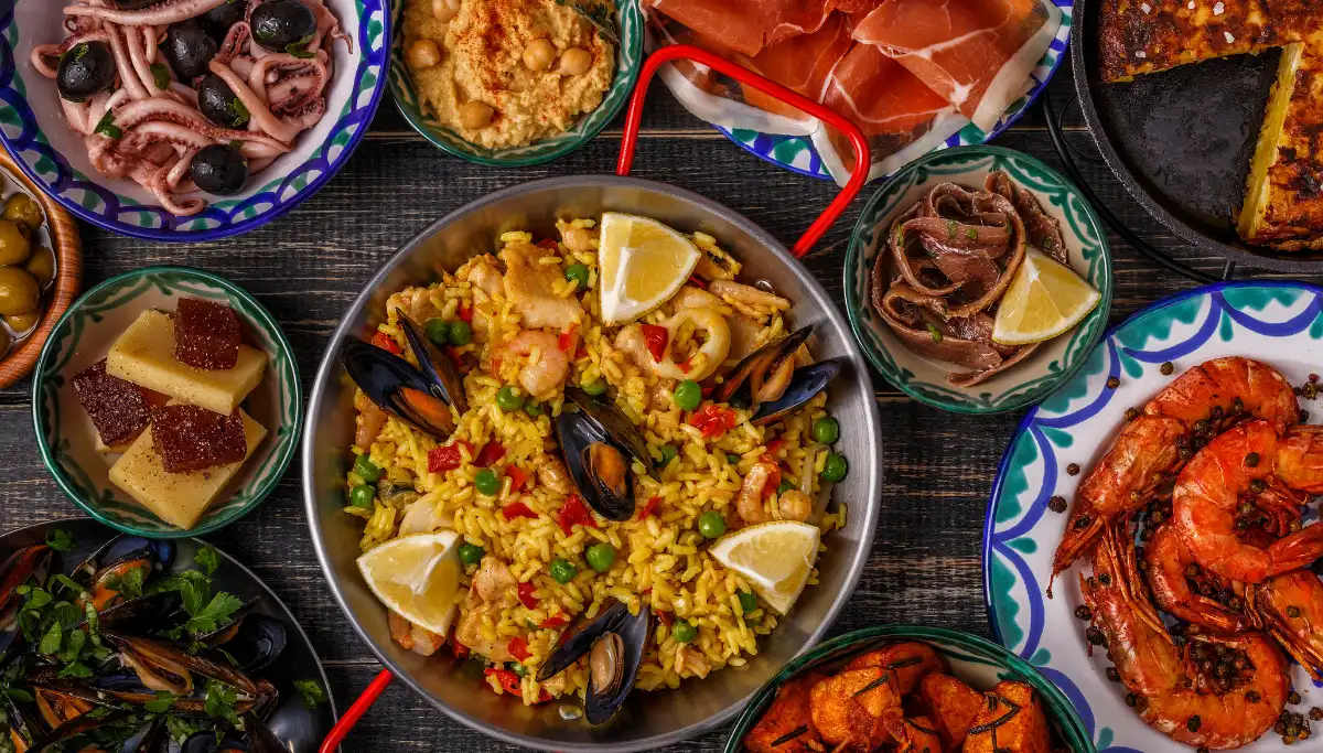 Spread of tapas dishes at a Seville restaurant, a nightly ritual wherever you stay