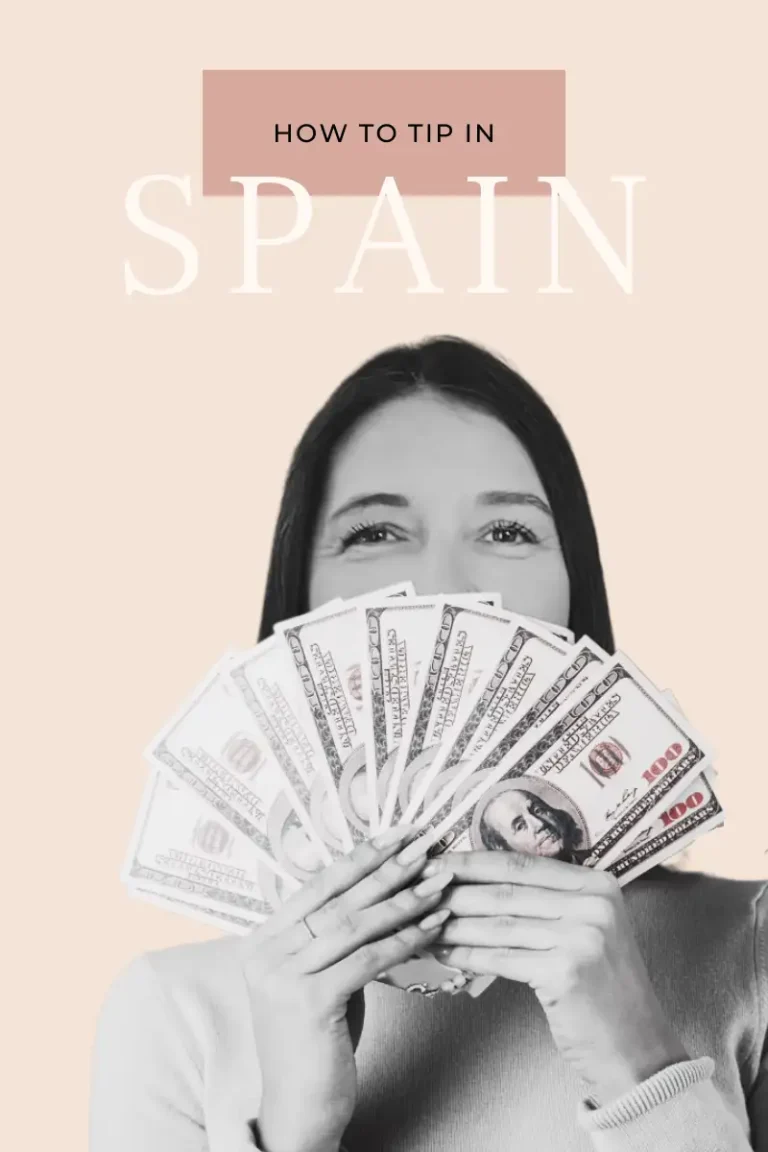 Woman holding a fan of banknotes illustrating tipping customs in Spain
