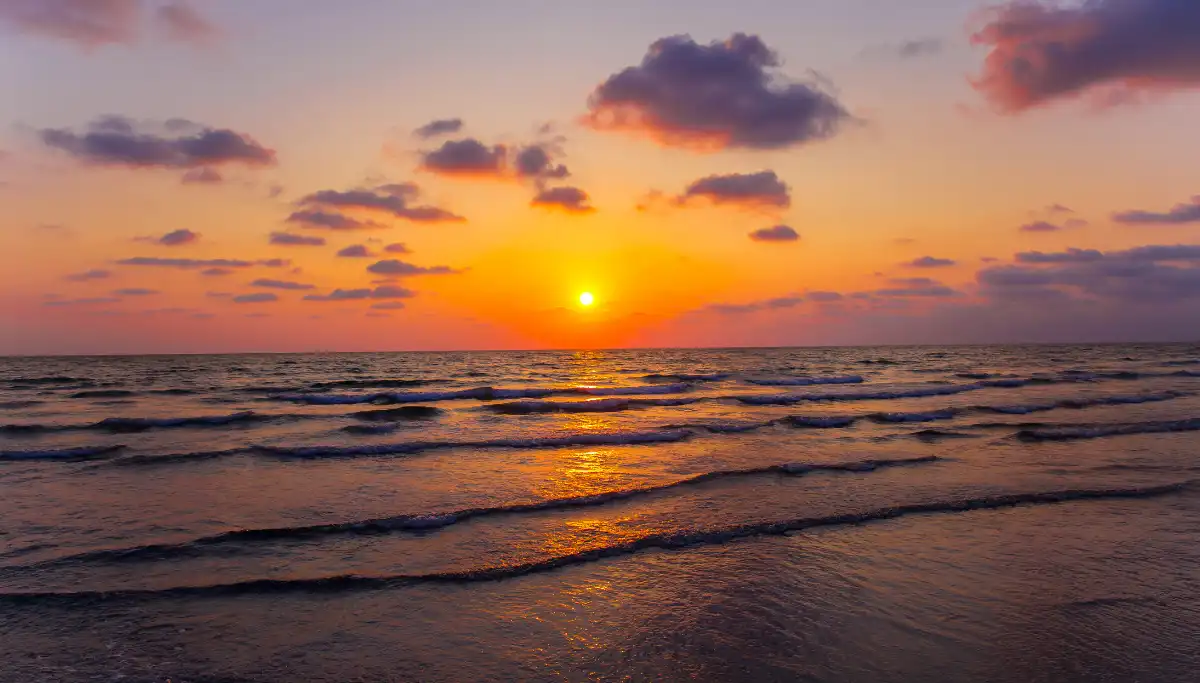 Sunset at Playa Venus beach in Marbella