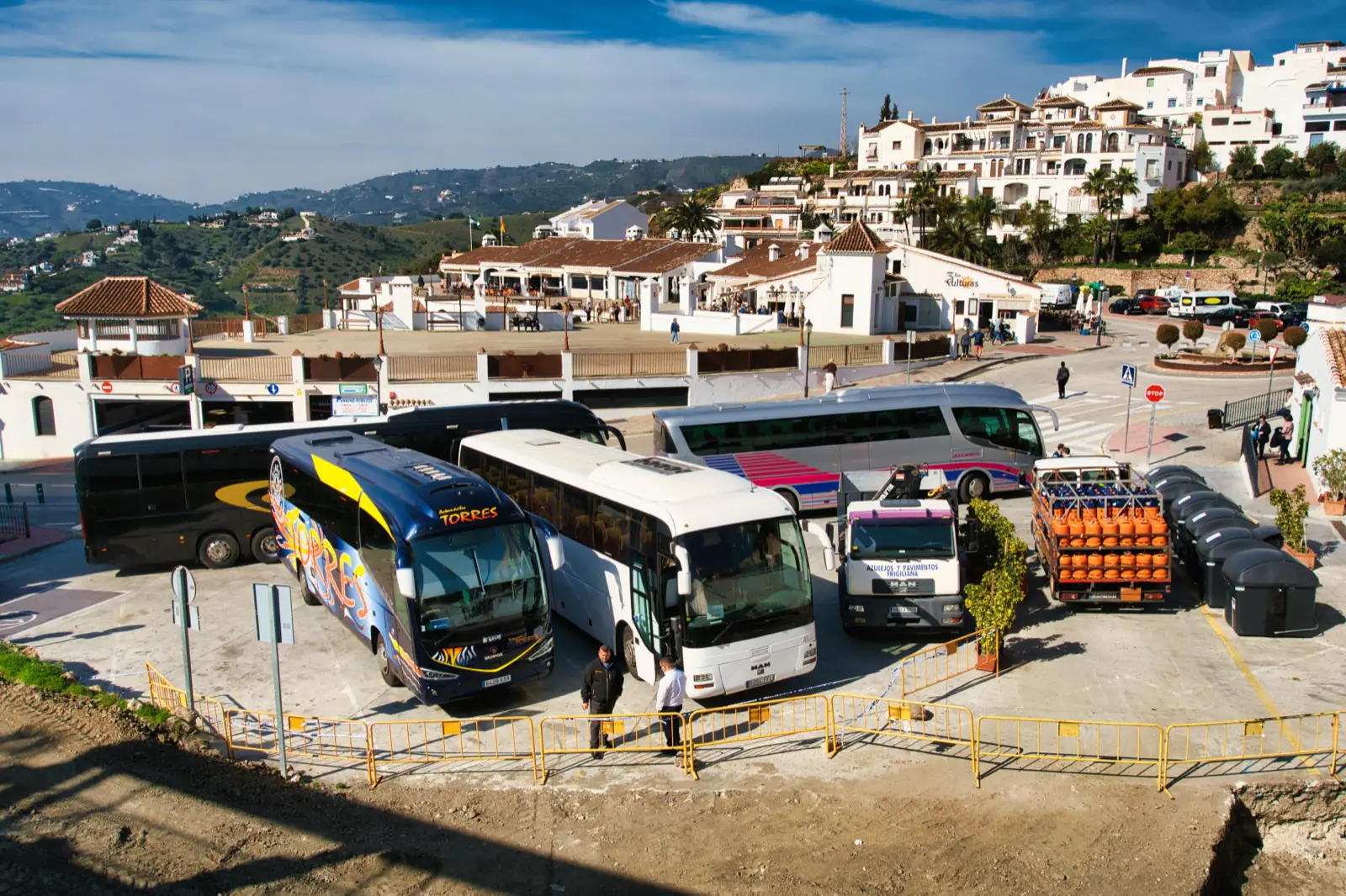 Bus stop in Frigiliana