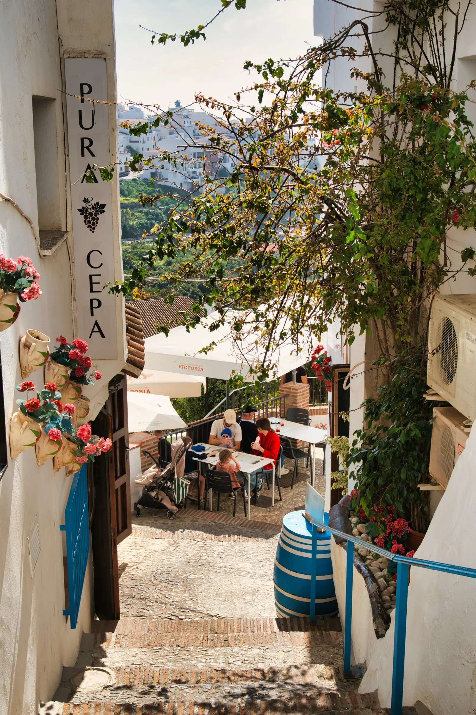 View of the old town in Frigiliana.