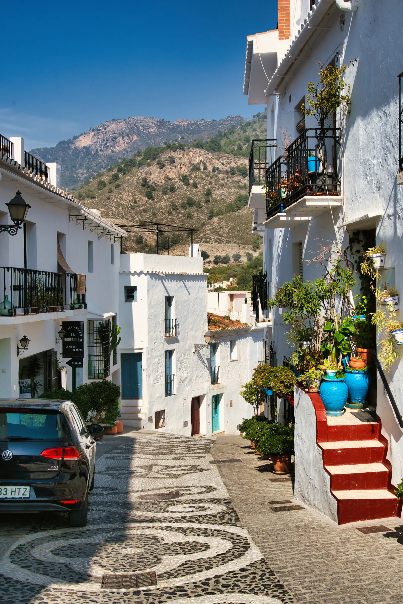Colourful street in Frigiliana