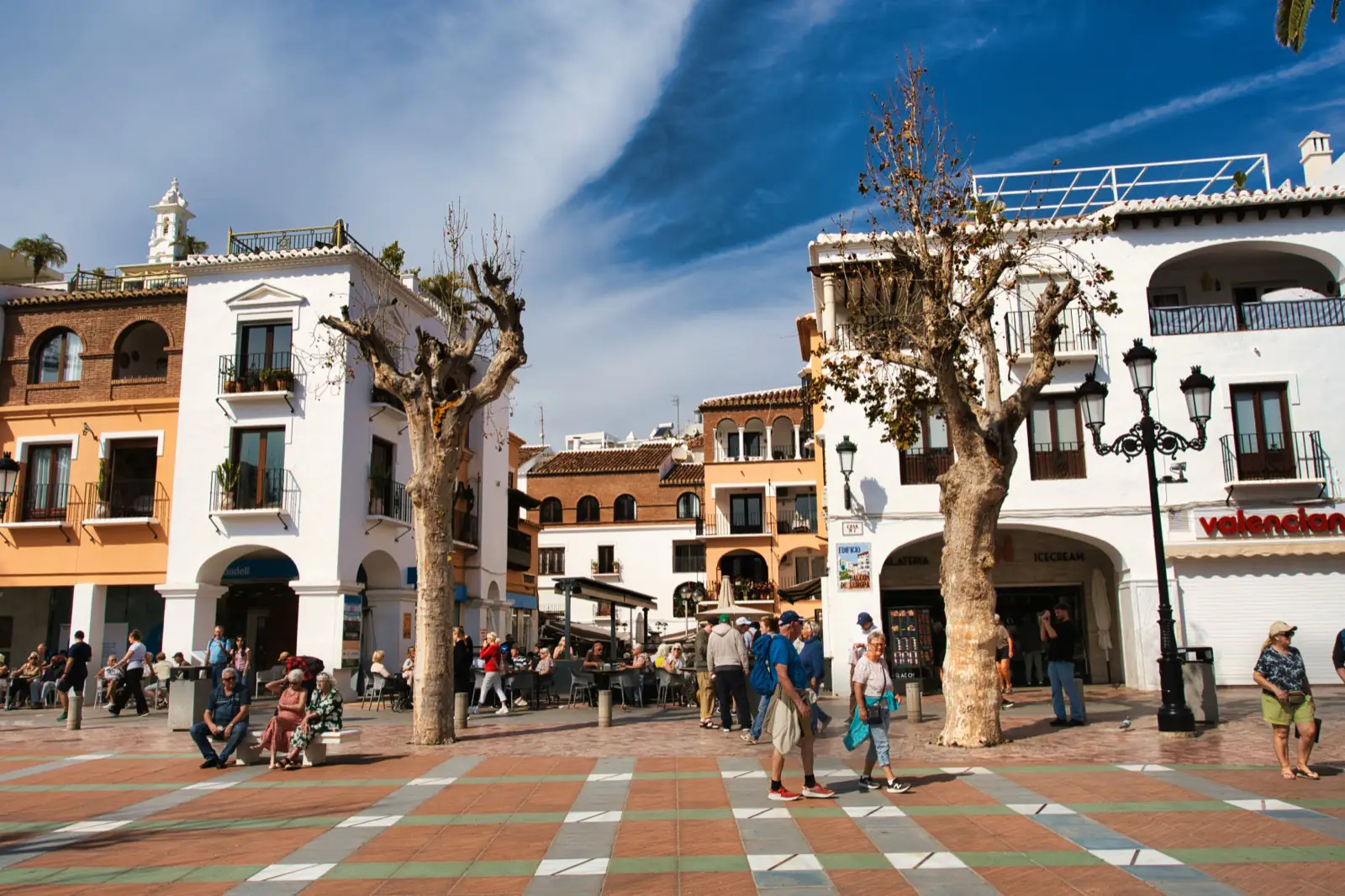 Nerja plaza in evening