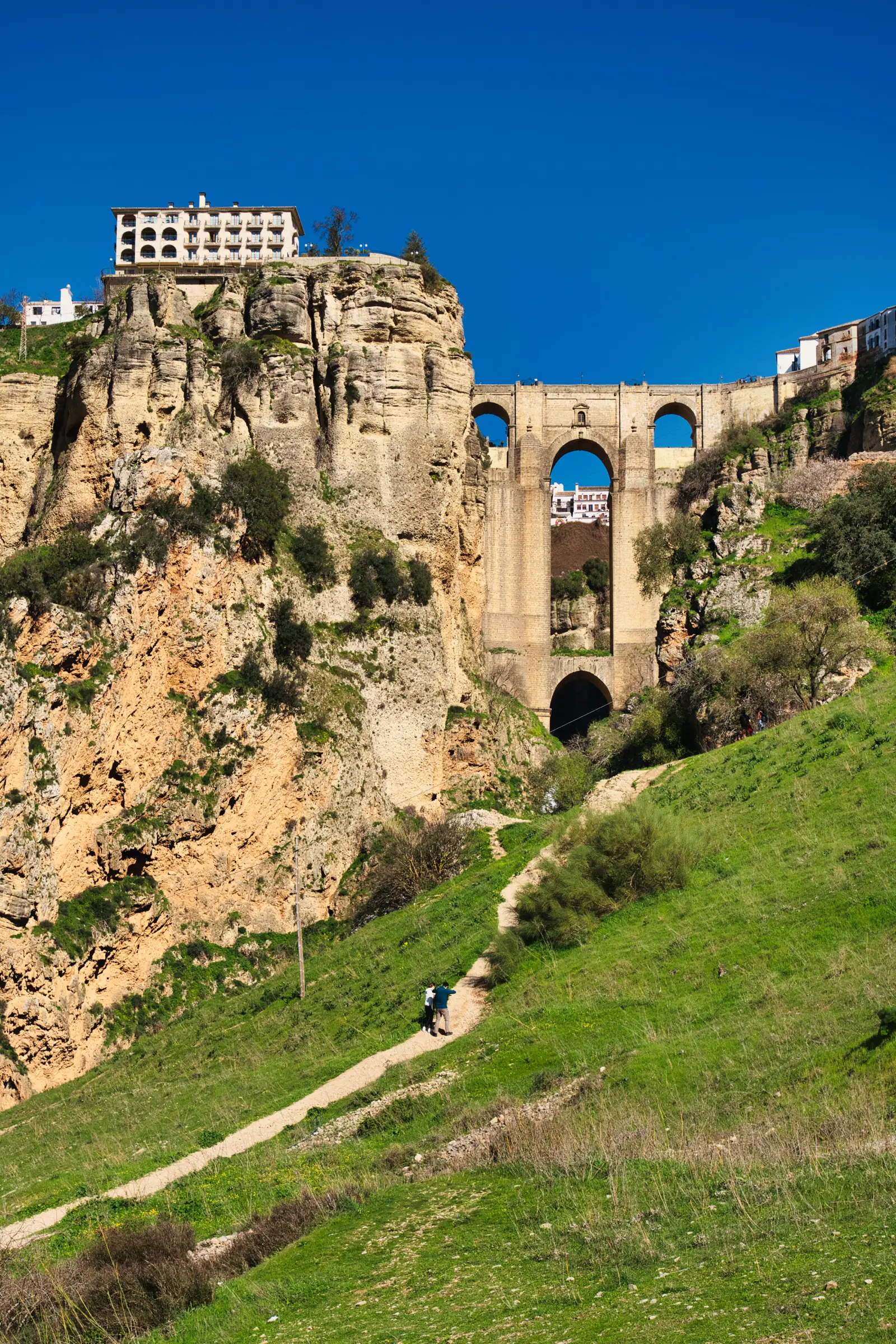 View of Puente Nuevo from the hiking trail below.