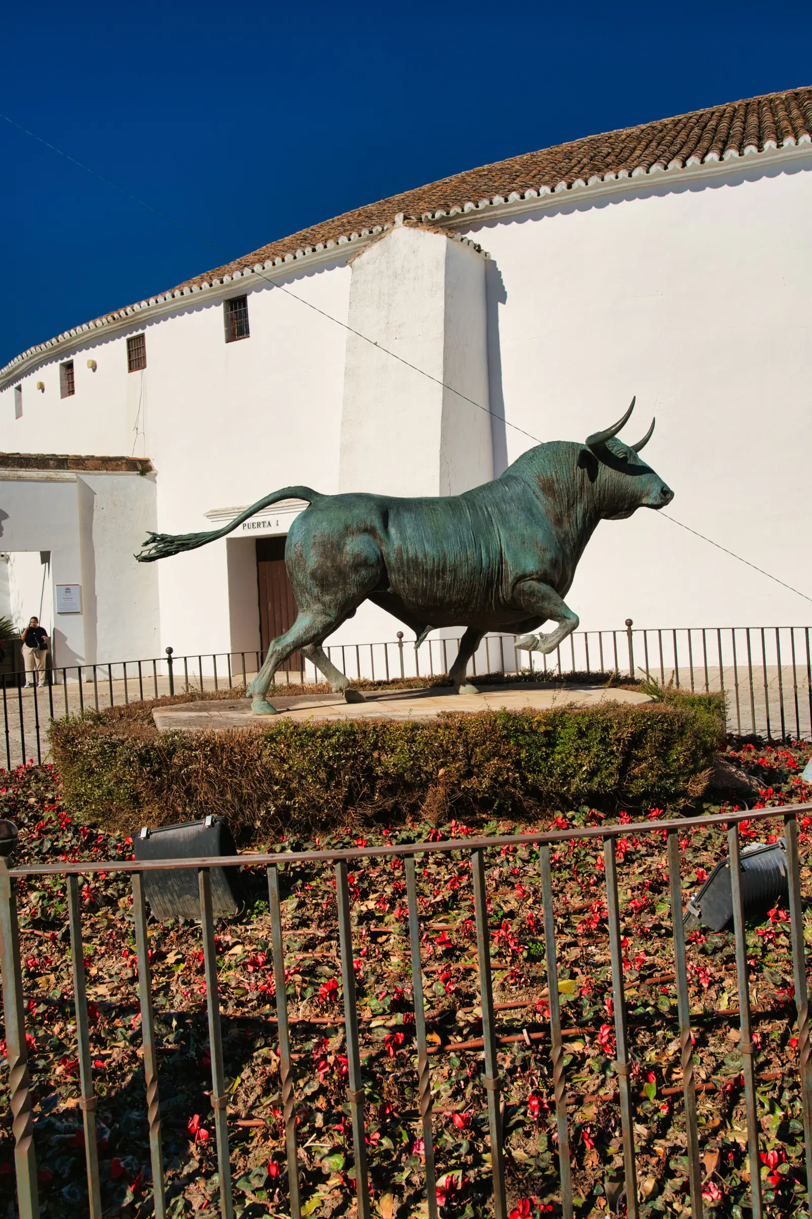 Bull statue at Ronda's Plaza de Toros.